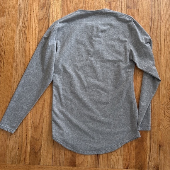 BYLT Henley Drop-Cut Long Sleeve LUX Button Men XS Heather Grey - Picture 5 of 5